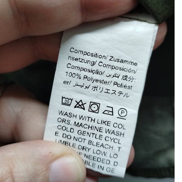 SHEIN Curve Size 2XL Green White Abstract Swirl Long Sleeve Button-Up Shirt - Picture 6 of 6